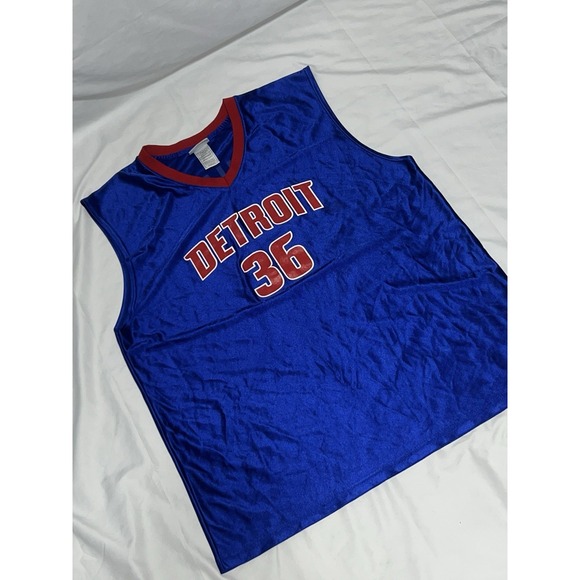 NBA Other - NBA Detroit Pistons Jersey Mens 2XL Blue Red #36 Rasheed Wallace Basketball